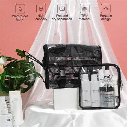 Large  TSA Approved Travel Hanging Clear Toiletry Makeup Bag