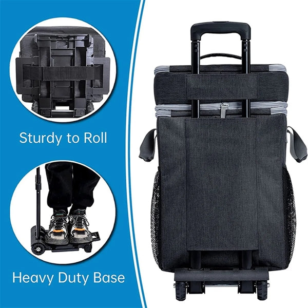 72 Can Large Rolling Cooler Bag with Wheels and Handle