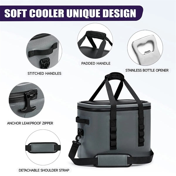 30 Cans Soft Waterproof Leak Proof Insulated Cooler Bags