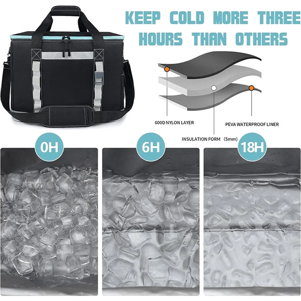 48L Large Soft Sided 65 Cooler Can Insulated Bag with Strap
