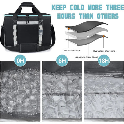 48L Large Soft Sided 65 Cooler Can Insulated Bag with Strap