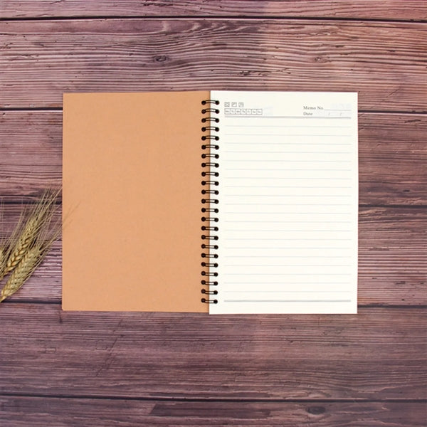 A5 College Ruled Spiral Notebook with Soft Kraft Cover