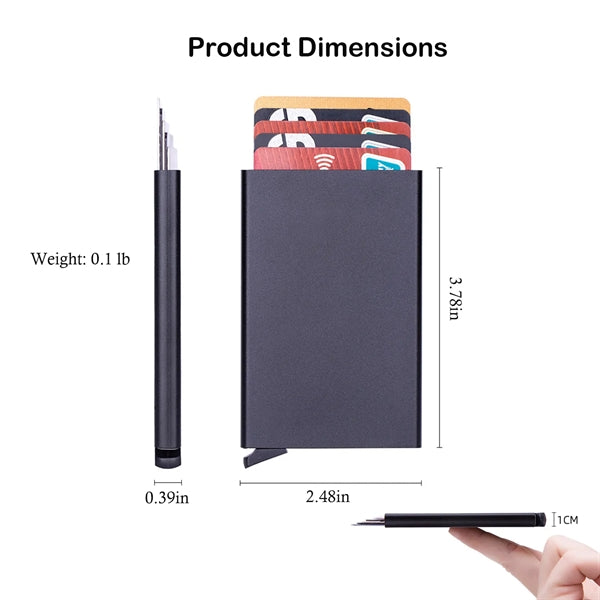 Pop Up RFID Credit Card Holder Slim Aluminum Wallet