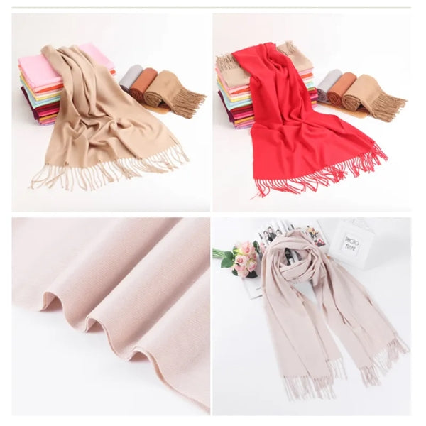 Silky Pashmina Solid Shawl Wrap Scarf