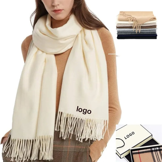 Women's Pure Color 100% Wool Scarf Pashmina Shawl