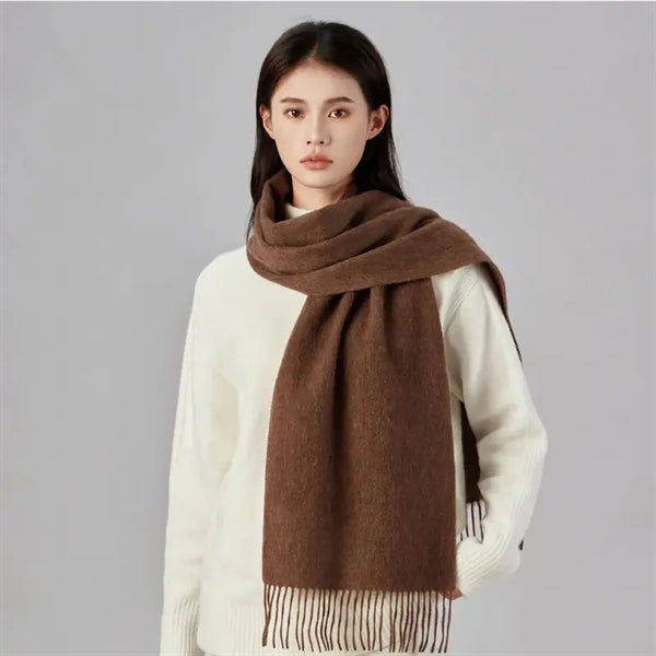 Women's Pure Color 100% Wool Scarf Pashmina Shawl