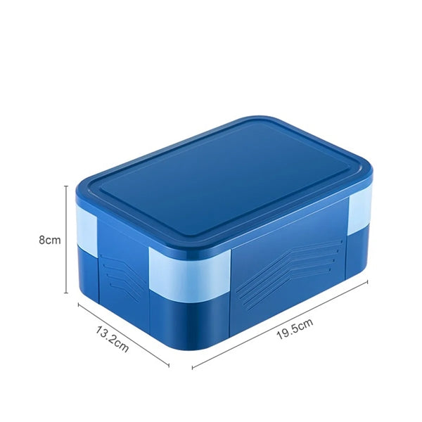 Double Stackable Sauce Bento Box with Cutlery