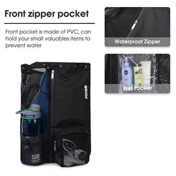 Swim Mesh Drawstring Backpack