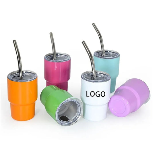3oz Shot Glass Mini Tumbler With Lid