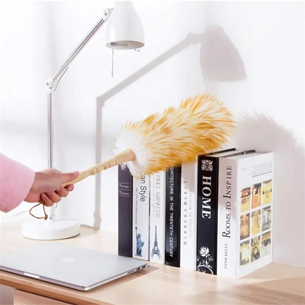 Vivid Lambswool Duster With Solid Wooden Handle