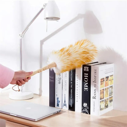 Vivid Lambswool Duster With Solid Wooden Handle