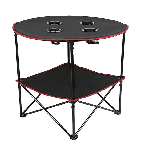 Folding Beach Camping Picnic Table with 4 Cup Holders