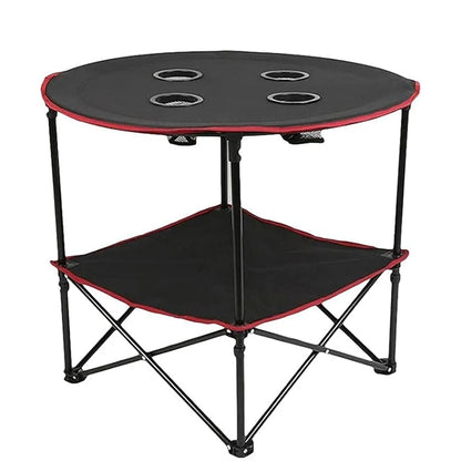 Folding Beach Camping Picnic Table with 4 Cup Holders