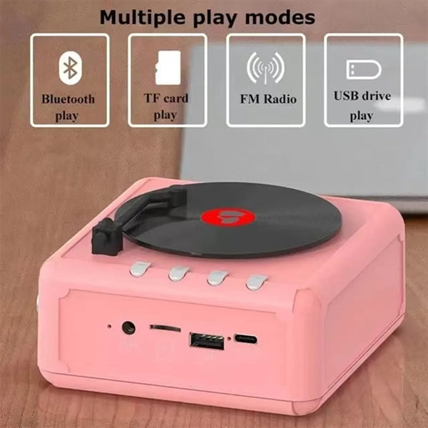 Mini Vinyl Record Player Bluetooth Speaker