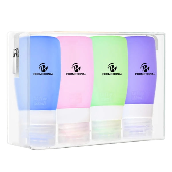 3oz 4 Pack Silicone  Travel Bottles Set for Toiletries