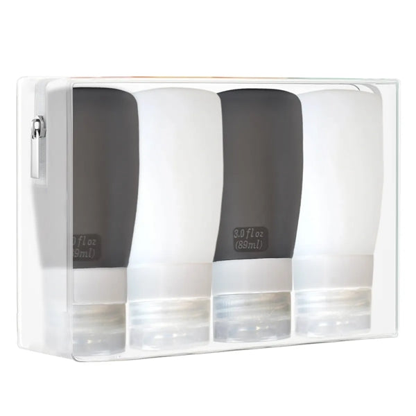 3oz 4 Pack Silicone  Travel Bottles Set for Toiletries