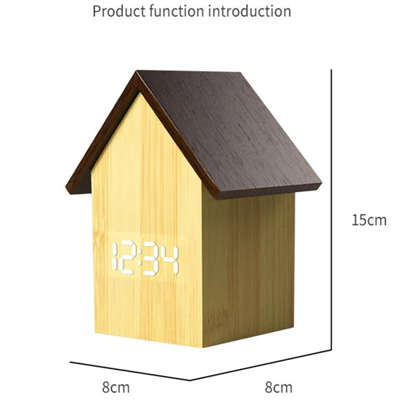 House Design Digital Wooden Alarm Clock