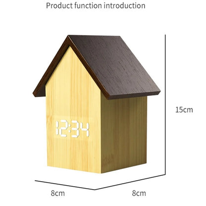 House Design Digital Wooden Alarm Clock