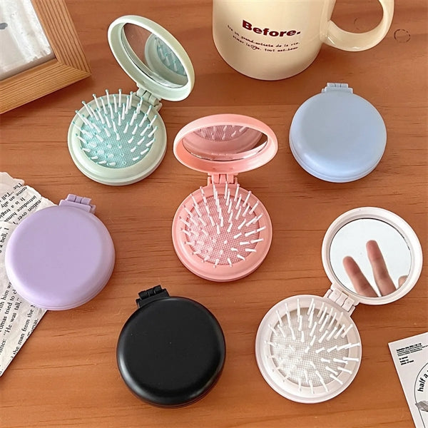 Travel Folding Mirror With Comb