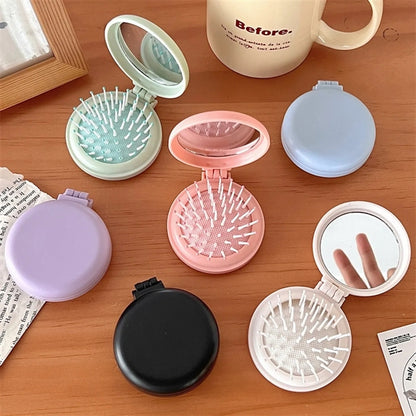 Travel Folding Mirror With Comb