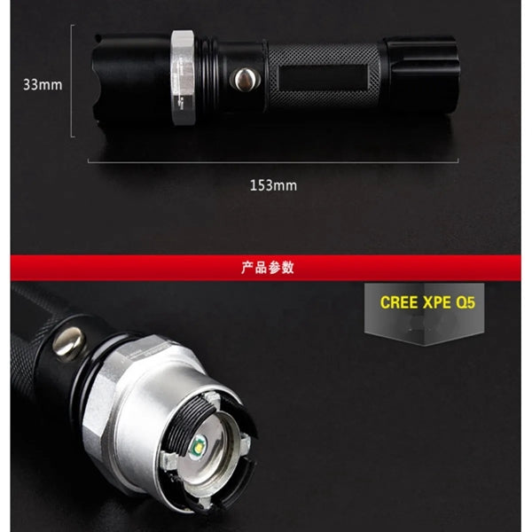 Outdoor Led Flashlight With Car Charger