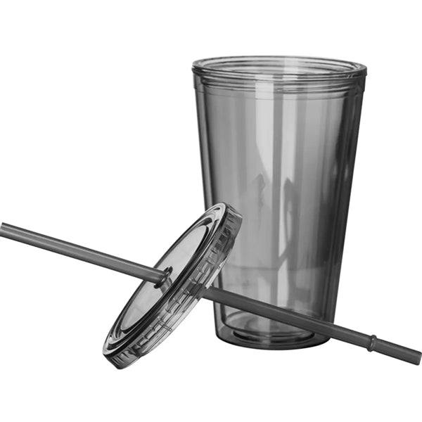 16oz Insulated Acrylic Tumblers with Lid & Straw