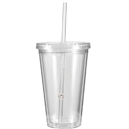 16oz Insulated Acrylic Tumblers with Lid & Straw