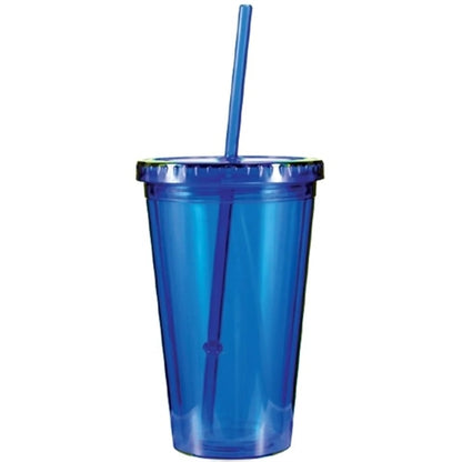 16oz Insulated Acrylic Tumblers with Lid & Straw