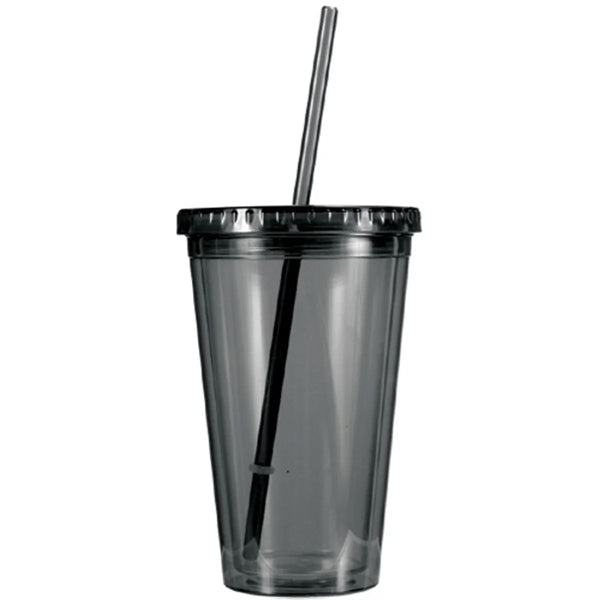 16oz Insulated Acrylic Tumblers with Lid & Straw