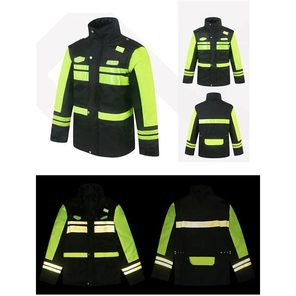 Winter Safety Jacket Reflective Raincoat 5 in 1 High Vis