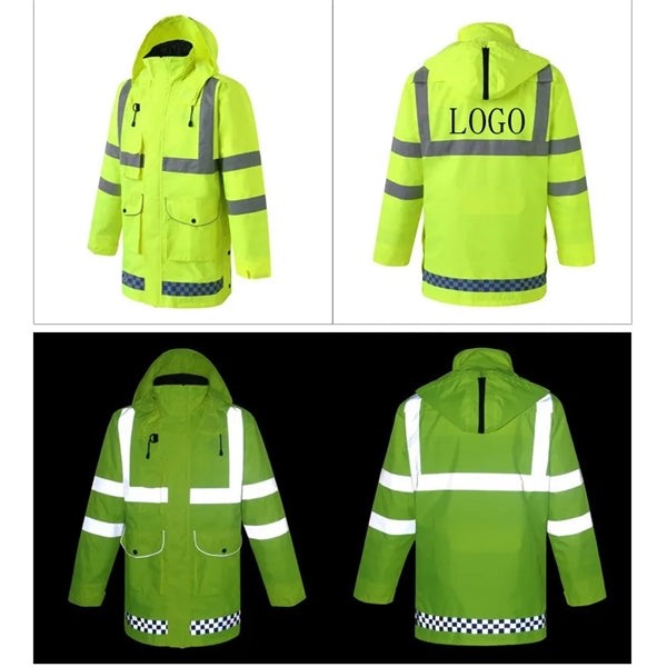 Winter Safety Jacket Reflective Raincoat 5 in 1 High Vis