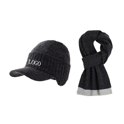Wool Winter Warm Knit Hat And Scarf Set