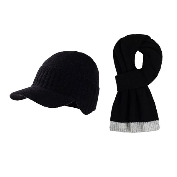 Wool Winter Warm Knit Hat And Scarf Set