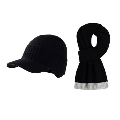 Wool Winter Warm Knit Hat And Scarf Set