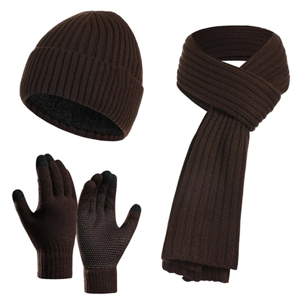 Winter Hats Scarf for Men with Touchscreen Gloves