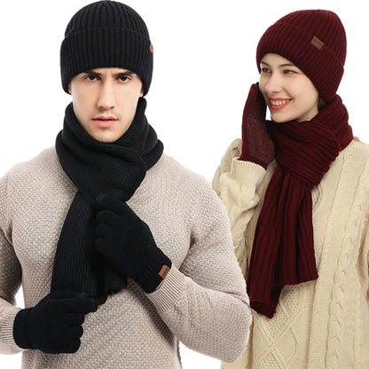 Winter Hats Scarf for Men with Touchscreen Gloves