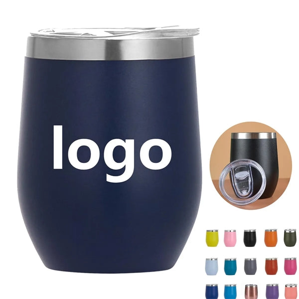 12oz Stainless Steel Vacuum Insulated Wine Tumbler With Lid