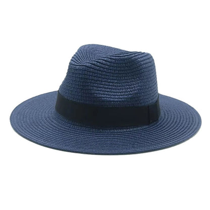 Women Wide Brim Travel Straw Panama Beach Hat