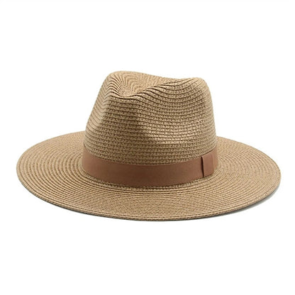 Women Wide Brim Travel Straw Panama Beach Hat
