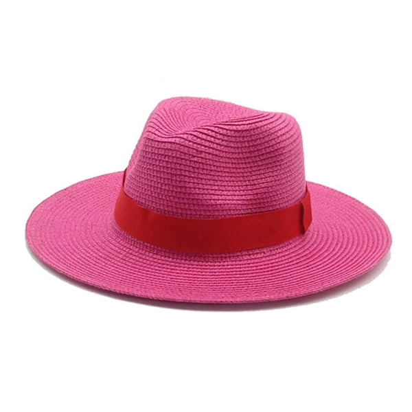 Women Wide Brim Travel Straw Panama Beach Hat