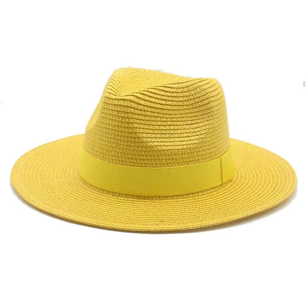 Women Wide Brim Travel Straw Panama Beach Hat