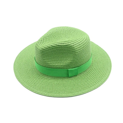 Women Wide Brim Travel Straw Panama Beach Hat