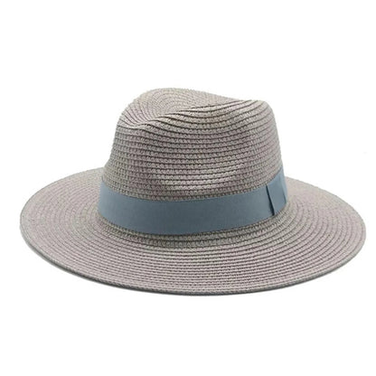 Women Wide Brim Travel Straw Panama Beach Hat