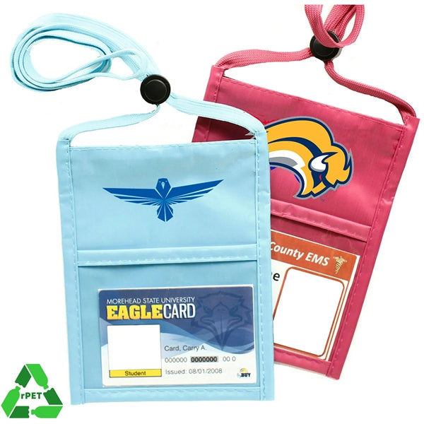 Premium Double Window RPET Recycled ID Neck Wallet
