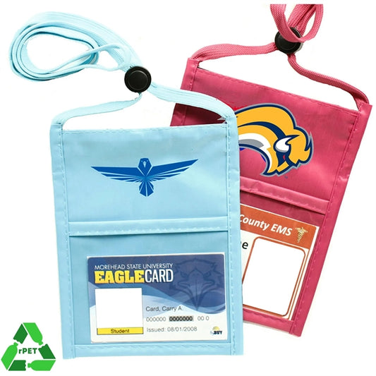 Premium Double Window RPET Recycled ID Neck Wallet