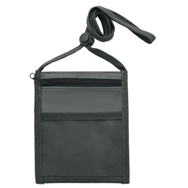 RPET Recycled Neck Wallet With Front Zipper Pocket