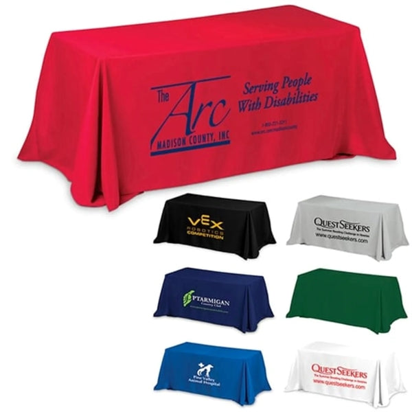 4' Premium TableCloth Fully Sublimated Flowing Table Throw