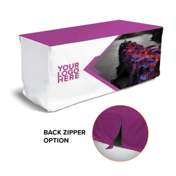 6' Premium Full Color Fitted Zipper Style Table Throws