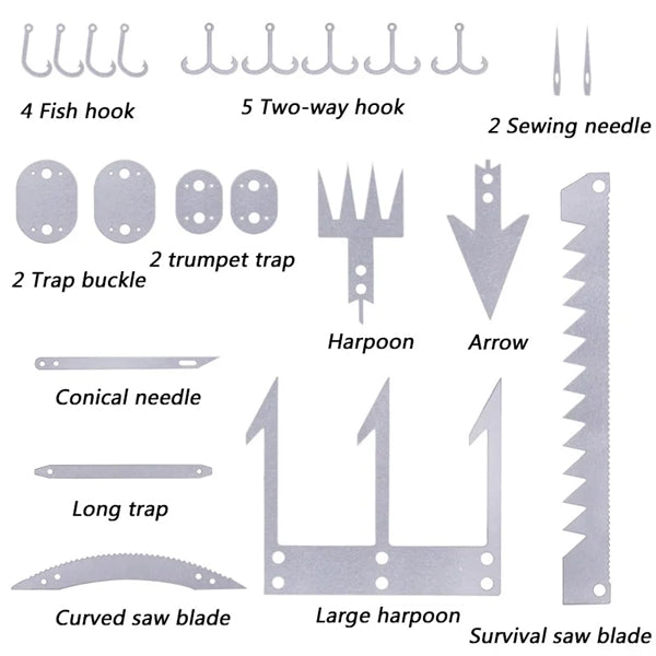 22-In-1 Portable Fishing Emergency Tool Card