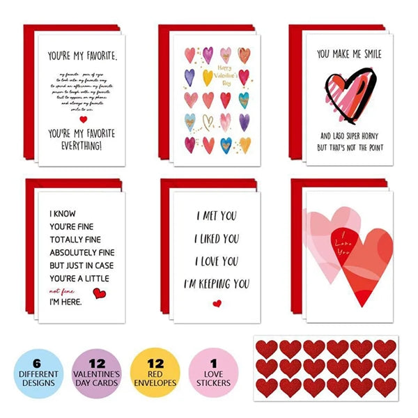 Valentine's Day Love Card Set With Envelope